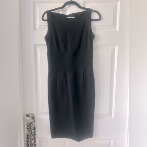 Diane Von Furstenberg Little Black Dress Work Cocktail Versatile Boat Neck